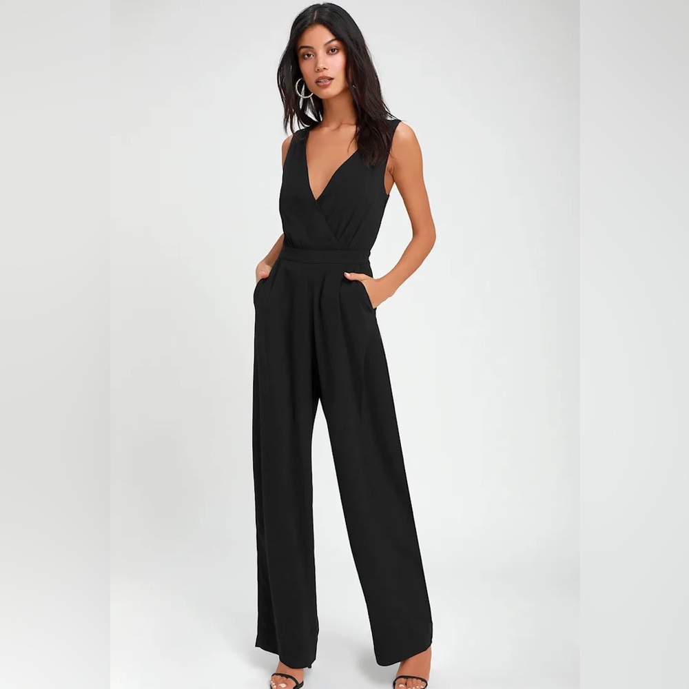 Lulu’s Kiska Black Lace Wide Leg Jumpsuit